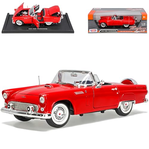 Motormax for. Thunderbird Cabrio Offen Rot 1. Generation Classic Birds 1955-1957 1/18 Modell Auto mit individiuellem Wunschkennzeichen von Motormax