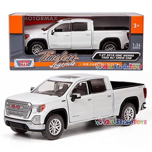 Motormax kompatibel mit GMC Sierra 1500 SLT Crew Cab Pick Up 2019 Silber Modellauto 1:24 von Daron