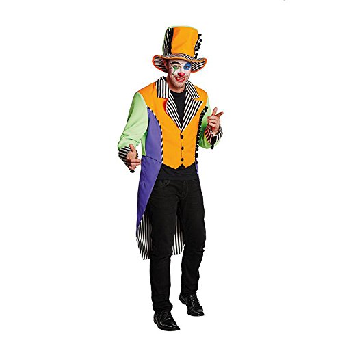 Clown Frack neon Verrückter Zirkusdirektor Herren Kostüm von Mottoland