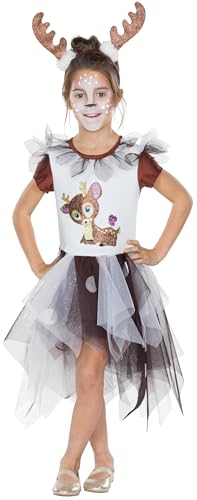 Kleid Rehkitz Kinder braun/weiß 2-TLG. Größe: 140 von Mottoland