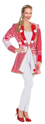 Mottoland Damen Kostüm Patchwork Jacke rot-weiß Karneval Fasching Gr.38 von Mottoland