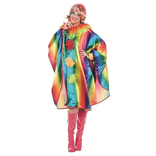 Mottoland Damen Kostüm Regenbogen Cape Clownin Karneval Fasching von Mottoland