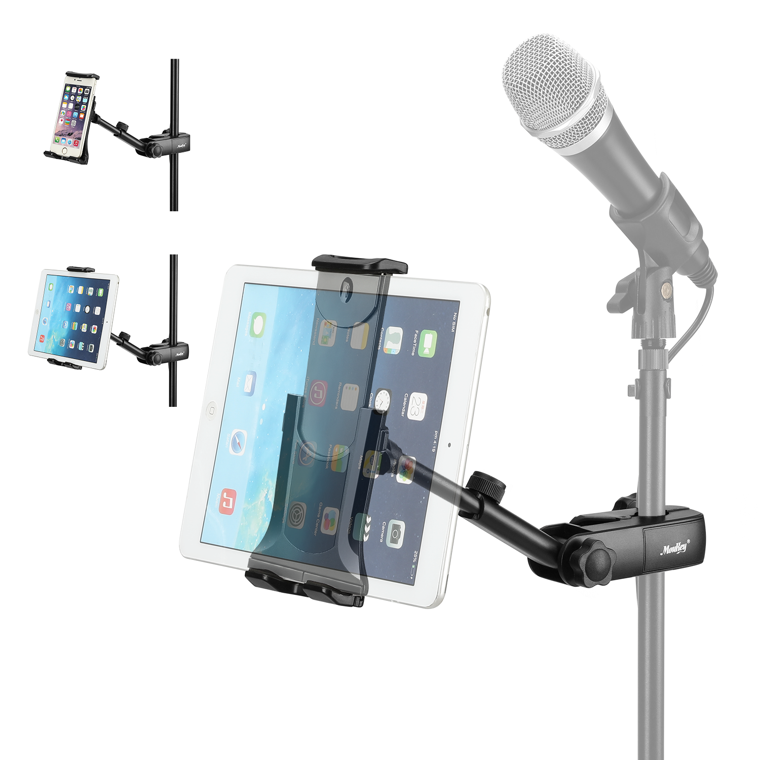 Moukey Mmsph-1 Tablet Halterung für Mikrofonständer Multifunktion verstellbar Mic Ständer Halterung Moukey Mmsph-1 Tablet Halterung für Mikrofonständer Multifunktion verstellbar Mic Ständer Halterung von Moukey