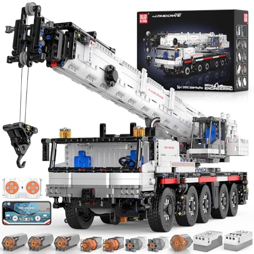 Model King Ferngesteuerte Bausteine ​​Kranbausteine, Modell 17075 Elektrischer Raupenkran, APP Mobilkran Bausteinbausatz, Technic Kran Modell Spielzeug (3248 Teile) von Mould King