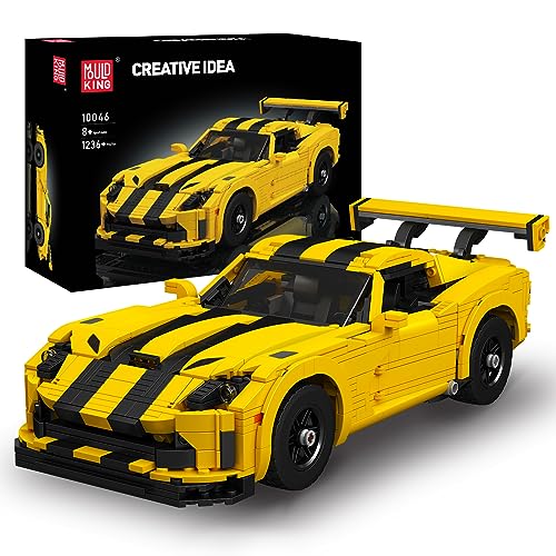 Mould King 10046 MOC Technik Rennauto für Speed Fast Furious 1989 Dodge Viper Modellauto Spielzeug Auto-Modell zum Bauen für Kinder, Technologie Klemmbausteine Bausatz Toys （1236 pcs） von Mould King