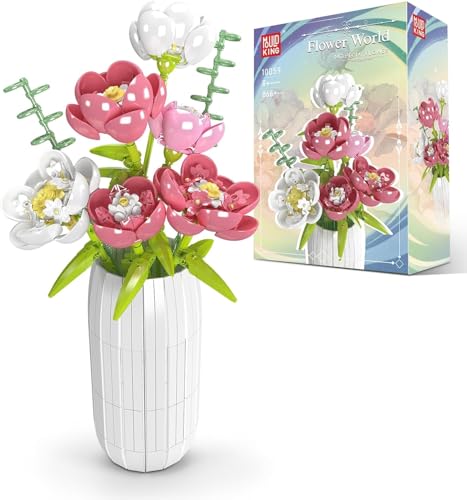 Mould King 10059 Päonienblüte Blume Block Modell, 866 Teile Blumen Bausteine Spielzeug für Erwachsene und Kinder, Home Dekoration Set als Geschenk/Sammlerstücke/Ausstellungsgegenstände von Mould King