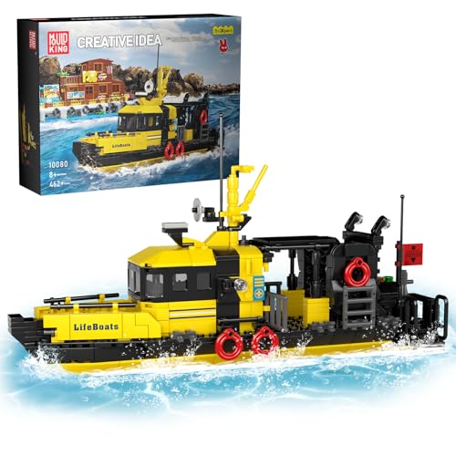 Mould King 10080 Schiff Spielzeug Klemmbausteine Segelschiff Set Fischerboot Bausteine Multifunktions Marine Rettungsboot Bausteine Kompatibel Mit Andere Marke(462 Teile) von Mould King
