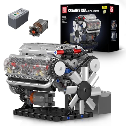 Mould King 10088 Technik V-8-Motor Bausteine Modell, 535 Teile Engine Modellbausatz Bausteinset als Spielzeug/Geschenk/Sammlerstücke Mould King 10088 Technik V-8-Motor Bausteine Modell, 535 Teile Engine Modellbausatz Bausteinset als Spielzeug/Geschenk/Sammlerstücke von Mould King
