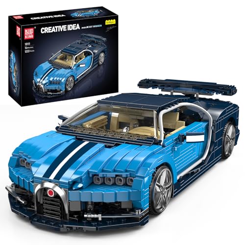 Mould King 10111 MOC Technik Sportwagen Bausatz Rennwagen Technologie Klemmbausteine Bausatz Hochwertiges Sammler-Auto für Erwachsene (1222+ Bausteine für 7-jährige Jungs und Mädchen von Mould King