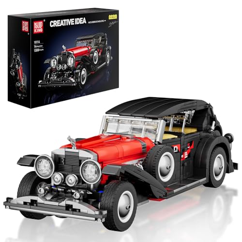 Mould King 10114 Technik Oldtimer Auto Modell Bausteine DSBG Retro Luxuswagen Modell Bausatz Klemmbausteine Sportwagen Geschenk Für Erwachsene Und Jugendliche von Mould King