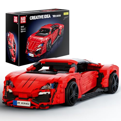 Mould King 10117 Technik Supersportwagen Klemmbausteine Rennwagen Bausteine Auto Speed Champion Sammler Modellbausatz Geschenk Für Jungen Und Erwachsene (1311 Teile) von Mould King