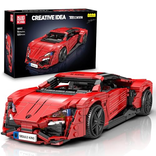 Mould King 10117 MOC Technik Sportwagen Bausatz für Lykan Modellauto Technologie Klemmbausteine Bausatz Hochwertiges Sammler-Auto für Erwachsene (1311+ Bausteine Designer Firas Munir Abu-Jaber von Mould King