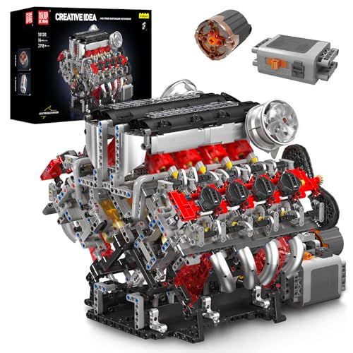 Mould King 10130 F488 Supercar V8-Motor, Spielzeugbausätze, 2718 Teile Bausteine, Heavy-Duty-Motorserie für Fahrzeugfans Mould King 10130 F488 Supercar V8-Motor, Spielzeugbausätze, 2718 Teile Bausteine, Heavy-Duty-Motorserie für Fahrzeugfans von Mould King