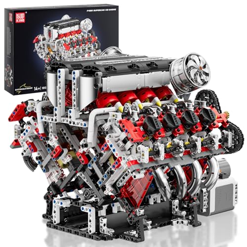 Mould King 10130 Technik Motor Bausteine Modell, Engine Modellbausatz Klemmbausteine für Erwachsene, MOC Benzinmotor als Spielzeug/Geschenk/Sammlerstücke (2718 Teile) von Mould King