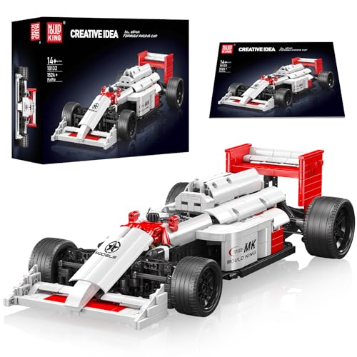 Mould King 10132 MOC Technik MP4/4 Formel Rennwagen Set Modele Réduit de Voiture Pour Adultes Maßstab 1:10 Supersportwagen Technologie Bausteine Formel Eins Klemmbausteine Bausatz (1524 Teile) von Mould King