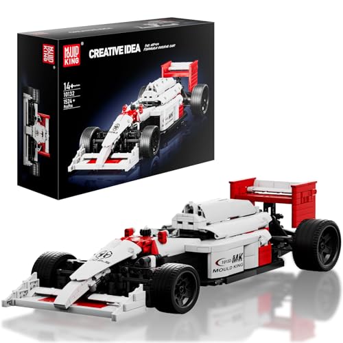 Mould King 10132 Technik Formel 1 Rennwagen Bausteine MP4-4 Klemmbausteine Auto Rennauto Bausatz Sammlerstück Spielzeugauto Für Fans Erwachsene(1524 Teile) von Mould King