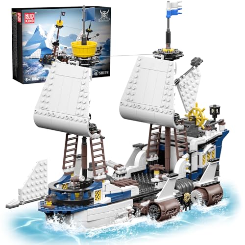 Mould King 10147 Klemmbausteine Schiff Bausteine Segelschiff Savior Spaceship Piratenschiff Bauspielzeug Modellschiff Sammlung für Erwachsene Jungen und Mädchen ab 8 Jahren (1281 Teile) von Mould King