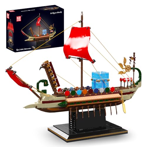 Mould King 10156 MOC Römisches Kriegsschiff Bausteinmodell, dreistufiges Ruder- und Segelschiff STEM Technik Schiff Klemmbausteine Bausatz Modell Technologie Piratenschiff Baukasten (1466+Teile) von Mould King