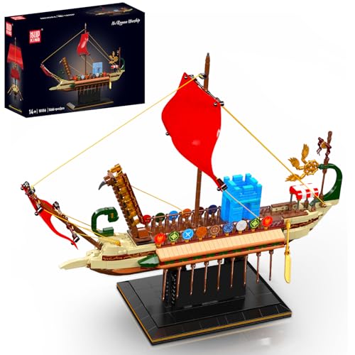Mould King 10156 Schiff Bausteine Spielzeug - Kreatives Römisches Kriegsschiff Modell, Piratenschiff Modellbausatz Klemmbausteine Technik Geschenke für Kinder ab 14 Jahren/Erwachsene (1466 Teiles) von Mould King
