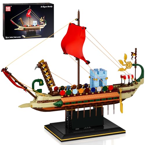 Mould King 10156 Schiff Spielzeug Klemmbausteine Ancient Römisches Kriegsschiff Bausteine Segelschiff Modellbausatz Kompatibel mit Andere Marke(1466 Teile) von Mould King