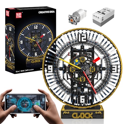 Mould King 10160 Technik Große Cyberpunk Uhr Set, MOC 3675 Teile Kreative Uhren Modellbausteine, APP Ferngesteuert Bausteinmodell STEM Klemmbausteine Bausatz von Mould King