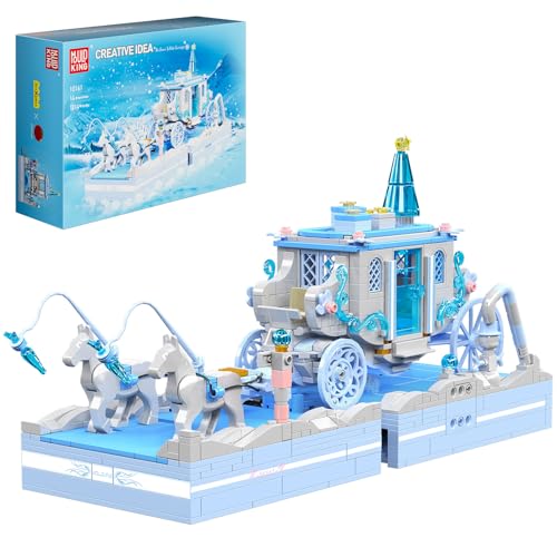 Mould King 10161 Klemmbausteine Weihnachten mit Wagen und Pferd Weihnachts Bauspielzeug Bausteine Geschenke für Ab 14 Jahren (1214 Teile) von Mould King