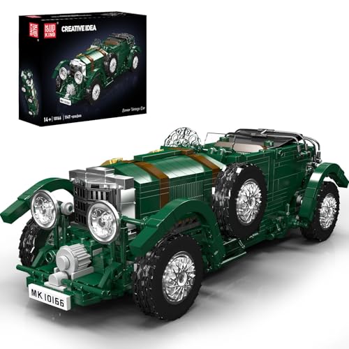 Mould King 10166 MOC Technik Oldtimer Auto Modell Bauklötze Bausatz, Kreativität Sportwagen Modell Klemmbausteine Set für Kinder/Erwachsene Sammler (1147 Teile) von Mould King