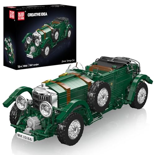 Mould King 10166 Technik Oldtimer Sportwagen Klemmbausteine, 1147 Teile Vintage Rennen Auto Modell Montagesatz, Building Block Konstruktionsfahrzeug von Mould King