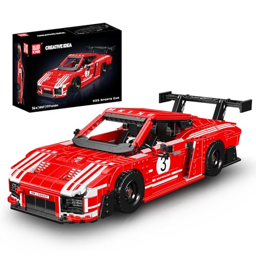 Mould King 10167 MOC Technik Rotes Rennwagen-Bausatz-Modell, Sportwagen Technologie Klemmbausteine Bausatz geeignet für Jugendliche ab 14 Jahren und Erwachsene.（1717+Teile） von Mould King