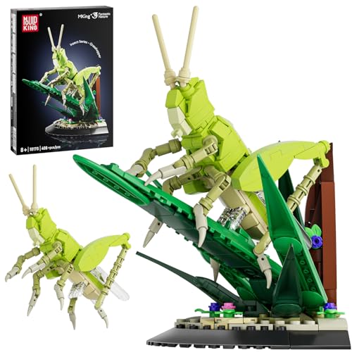 Mould King 10175 Blumen Insekten Klemmbausteine Gottesanbeterin Bauspielzeug Insekt Bausteine Botanical Collection Tier Display Modell Deko Kompatibel mit Andere Marke(408 Teile) von Mould King