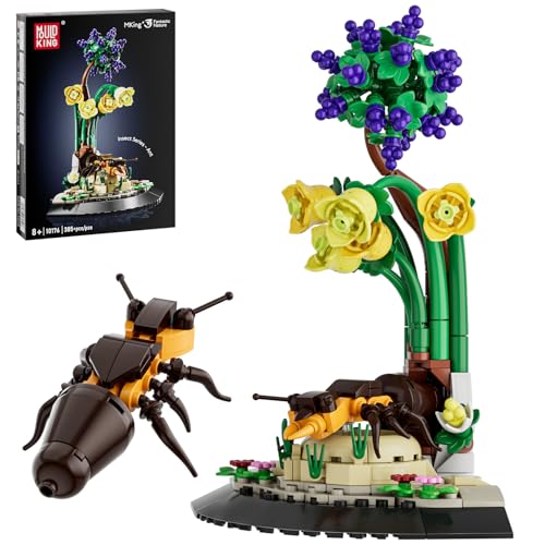 Mould King 10176 Blumen Insekten Klemmbausteine Ameise Bauspielzeug Insekt Bausteine Botanical Collection Tier Display Modell Deko Kompatibel mit Andere Marke(385 Teile) von Mould King