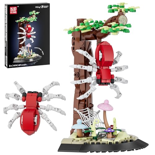 Mould King 10178 Blumen Insekten Klemmbausteine Spinne Bauspielzeug Insekt Bausteine Botanical Collection Tier Display Modell Deko Kompatibel mit Andere Marke(407 Teile) von Mould King