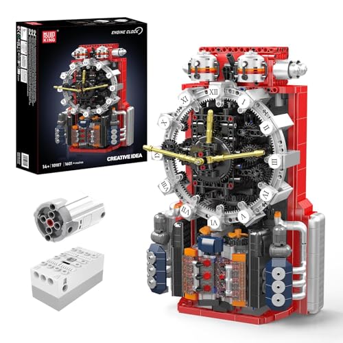 Mould King 10187 Cyberpunk-Uhr Bausteine Bausatz – Kreatives Geschenk für Jungen Mädchen – Modernes Design als Deko für Zuhause von Mould King
