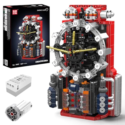 Mould King 10187 MOC Technik Cyberpunk-Mechanik-Uhren-Bausteinmodell, kreativer Steampunk-Baustil mit mechanischem Zahnradantrieb, per App steuerbare Uhr.Technologie Klemmbausteine Bausatz 1601+Teile Mould King 10187 MOC Technik Cyberpunk-Mechanik-Uhren-Bausteinmodell, kreativer Steampunk-Baustil mit mechanischem Zahnradantrieb, per App steuerbare Uhr.Technologie Klemmbausteine Bausatz 1601+Teile von Mould King