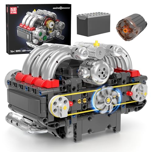 Mould King 10193 Technik Klemmbausteine Motor Boxer Engine Zylinder Bausatz Engine Modellbausatz Motoren Kombiniert Geschenk für Erwachsene und Jugendliche (609 Teile) von Mould King