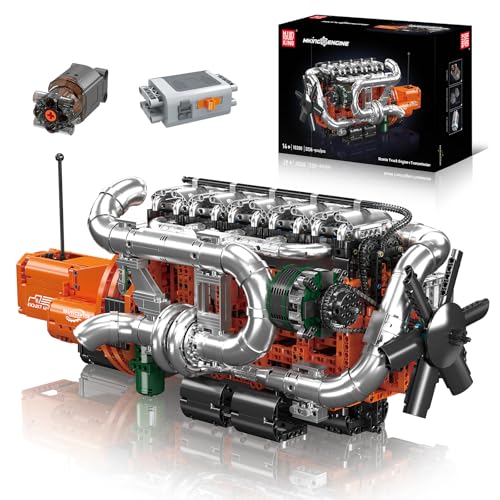 Mould King 10200 Technik LKW-Motor Bausteine Modell, 3236 Teile Klemmbausteine Truck Engine Spielzeug Set als Geschenk und Sammlerstücke (ab 14 Jahren Jungen/Mädchen) von Mould King