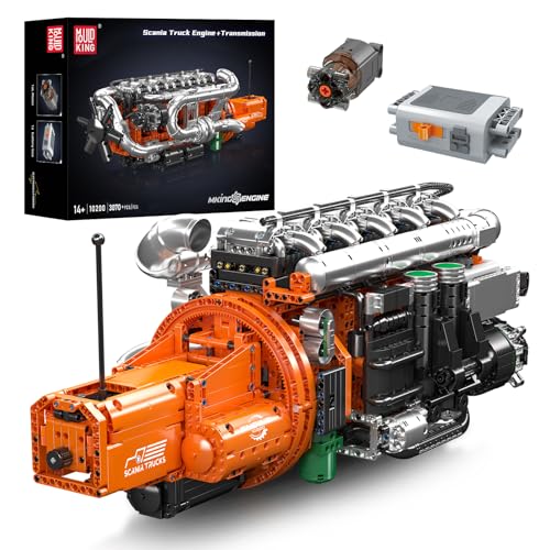 Mould King 10200 Technik T813 für LKW Motor großes Set für Erwachsene, Enthält Motor und Batteriekasten ModellBausatz, Ausstellungsstück für Sammler (3070Teile) Technologie Klemmbausteine Bausatz von Mould King