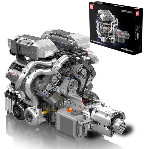 Mould King 10201 Motor Bausatz W16 Motor Bausteine Modell 16 Zylindern Enthält Batteriekasten Klemmbausteine Motoren Auto Engine Baustaz Kompatibel mit Andere Marken (2024 Teile) von Mould King