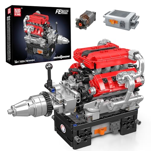 Mould King 10204 Technik FE V8 Motor ModellBausatz, 750 Teile Achtzylinder-Motor Engine Kit für Erwachsene Sammlerstück Technisches Klemmbausteine Bausatz von Mould King