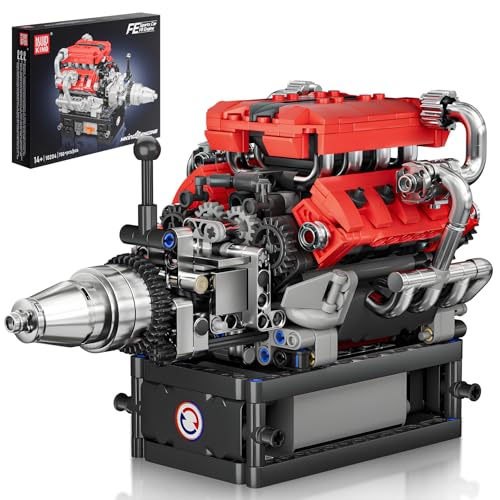 Mould King 10204 Technik Motor Bausteine Bausatz FE Rennwagen Klemmbausteine V8 Motor Engine Modellbausatz Bausteinset Sammlerstücke für Erwachsene und 14+ Kinder (750 Teile) von Mould King