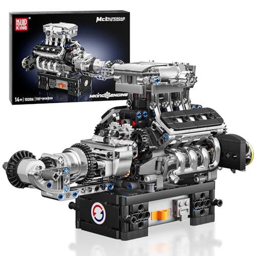 Mould King 10206 Technik Klemmbausteine Motor Set MCL V8 Motor Bausatz Twin-Turbo Engine Bausteine mit Batteriebox MOC Geschenke für Erwachsene und 14+ Kinder (737 Teile) Mould King 10206 Technik Klemmbausteine Motor Set MCL V8 Motor Bausatz Twin-Turbo Engine Bausteine mit Batteriebox MOC Geschenke für Erwachsene und 14+ Kinder (737 Teile) von Mould King