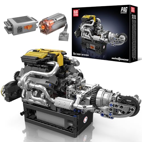 Mould King 10207 Technik Auto-Motor Bausteine Modell, 761 Teile Klemmbausteine V8 Car Engine Spielzeug Set als Geschenk und Sammlerstücke (ab 14 Jahren Jungen/Mädchen) von Mould King