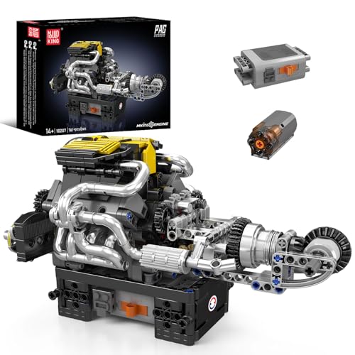 Mould King 10207 Technik V12 Achtzylinder-Motor Set für Erwachsene Ausstellungsstück für Sammler V8-Motor (761Teile) Technologie Klemmbausteine Bausatz von Mould King