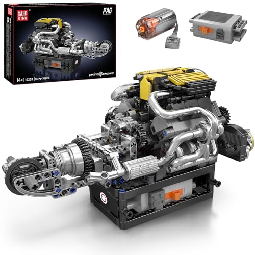Mould King 10207 Technik V8 Motor Bausteine – Realistischer Engine Bausatz mit beweglichen Kolben, Geschenk für Jungen Mädchen & Autoliebhaber (761 Teile) von Mould King