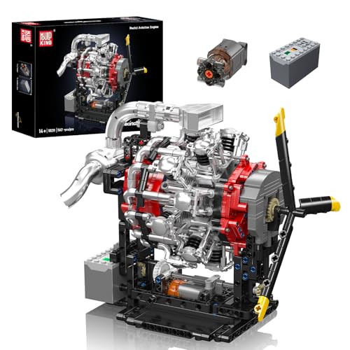 Mould King 10211 Technik Flugzeugtriebwerke Set für Erwachsene Ausstellungsstück für Sammler Motor (1147Teile) Technologie Klemmbausteine Bausatz von Mould King