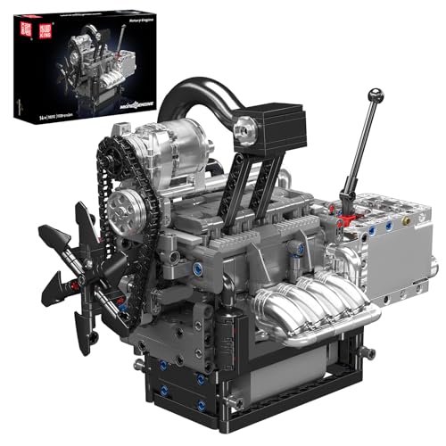 Mould King 10212 Technik Rotormotor-Baustein-Modell, elektrische Verbindungsdemonstration | Dreiecksrotor/Exzenterwelle/Zahnradübertragung sichtbar | Erwachsenen-Mechanik-Bastel-STEM（1130+Teile） von Mould King
