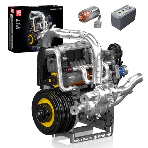 Mould King 10215 Technik Superwagen Motor Klemmbausteine Bausatz Kit, 739+ Stücke MOC V12 Motormodellblöcke mit Motor, STEM Motorbau Spielzeug für Kinder 14+/Erwachsene Sammlung Liebhaber von Mould King