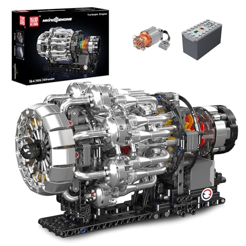 Mould King 10216 MOC Technik Luftfahrt-Flugzeug-Turbofan-Motor-Baustein-Bastelmodell (mechanische Struktur + elektrische Antrieb) Bausatz geeignet für Jugendliche ab 14 Jahren und Erwachsene 1214+pcs von Mould King