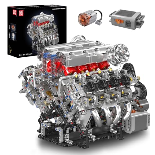 Mould King 10219 Technik V8 Motor Bausteine, 2718 Stück Engine Klemmbausteine Bausatz Detailliertes Modellbau-Set für Auto-Enthusiasten Mould King 10219 Technik V8 Motor Bausteine, 2718 Stück Engine Klemmbausteine Bausatz Detailliertes Modellbau-Set für Auto-Enthusiasten von Mould King