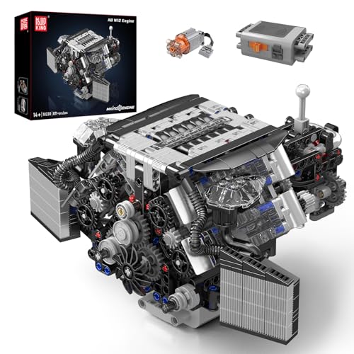 Mould King 10230 MOC Technik （W12） Motor-Modell-Baustein-Set, elektrisch angetriebene Simulation des Motorlaufs, Technologie-Maschinen-Serie Automotor Klemmbausteine Bausatz （871+Teile） von Mould King